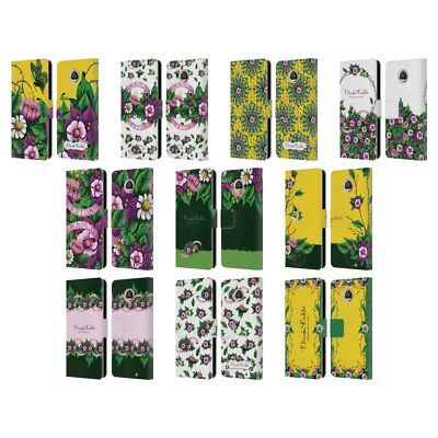 OFFICIAL FRIDA KAHLO PURPLE FLORALS LEATHER BOOK CASE FOR MOTOROLA PHONES 2