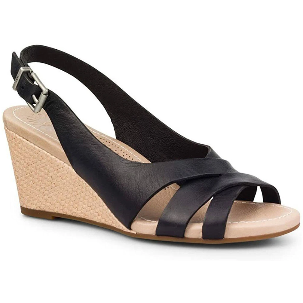 NUOVO Sandalo UGG Donna Kenedy Cinturino Crosscross Tessuto Zeppe Basse Punta Speep