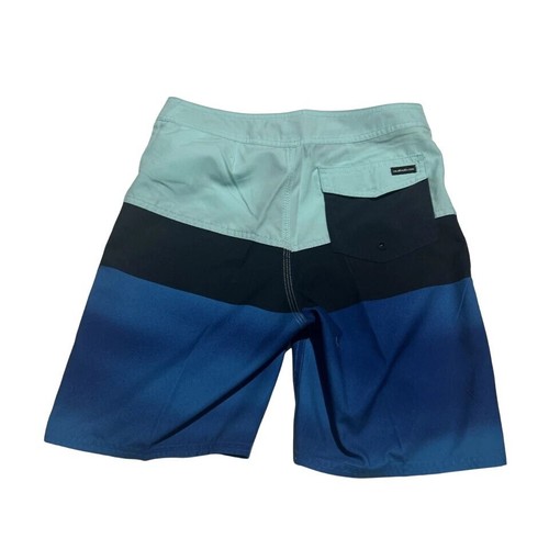 Quiksilver Swim Trunks Boy's Boardshorts Size 26 Blue Gradient Swimwear NWT - Picture 2 of 8