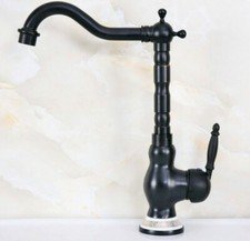 Black Oil Rubbed Brass Kitchen Faucet Swivel Single Handle Sink Mixer Tap fnf660
