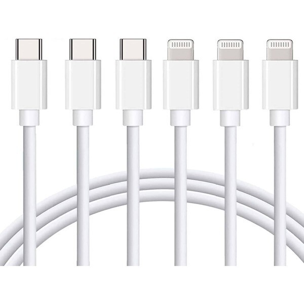 USB C To Lightning Cable Apple MFi Certified 3Pack 6FT IPhone Fast Charger Power-image