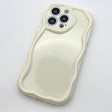 Wavy Beige Case For iPhone 17 16 15 14 13 12 11 Pro Max Shockproof Phone Cover