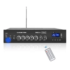 OPEN BOX:Sound Town 60W 2-Zone 70V/100V Power Amplifier w/ Bluetooth (PAC80-2-R)