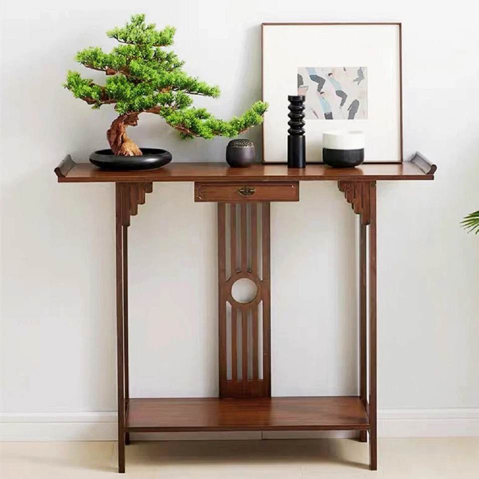 Konsolentisch Antik Beistelltisch Flurtisch mit Schublade Ablage Holz Vintage - Bild 2 von 4
