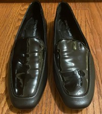 Donald Pliner 'Halia' Black  Patent Leather Insert Flat Loafer 6.5M NWOT