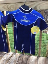 Thermoskinz Neoprene Boys Blue Shortie Wetsuit Sz 10 NWT