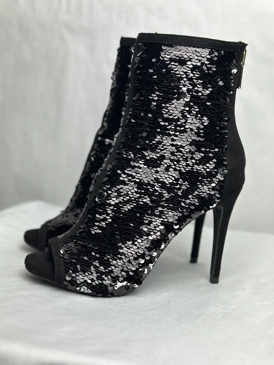 Silver peep deals toe booties