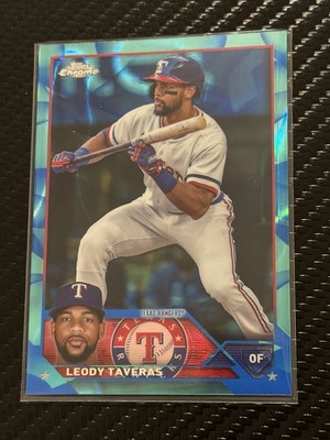 2023 Topps Chrome Update Leody Taveras Aqua Blue Lava Lamp /175 USC28 Rangers