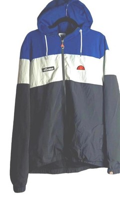 Ellesse Mattar Full Zip Hoody Track Jacket Black Blue White Size XXL EM05236