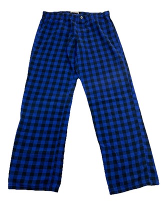 Aerie XS Blue Buffalo Plaid Pajama Pants Cotton Elastic waist Lounge Comfort