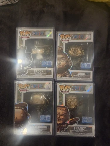 One Piece Bronze Funko Statue Brook+ Jinbe+Franky+Nico Sealed In Protectors Lot4