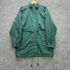 Vintage Eddie Bauer Gore-Tex Jacket Womens M Green Long Sleeve Waterproof Rain