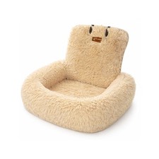 Pelsbarn Soft Comfortable Dog Protecting Car Bed 2.0 Small Beige Beige