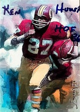 KEN HOUSTON &amp; ARTIST SIGNED EDWARD VELA CARD~FOOTBALL HALL OF FAME AUTO~38/50