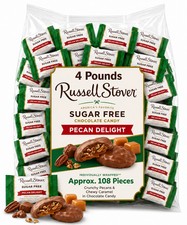 Russell Stover Sugar-Free Pecan Delight Chewy Caramel Chocolate Candy 4 Pounds