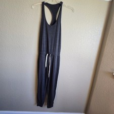 Vuori Lux Jumpsuit Charcoal Heather Gray Racerback Jogger One Piece Womens