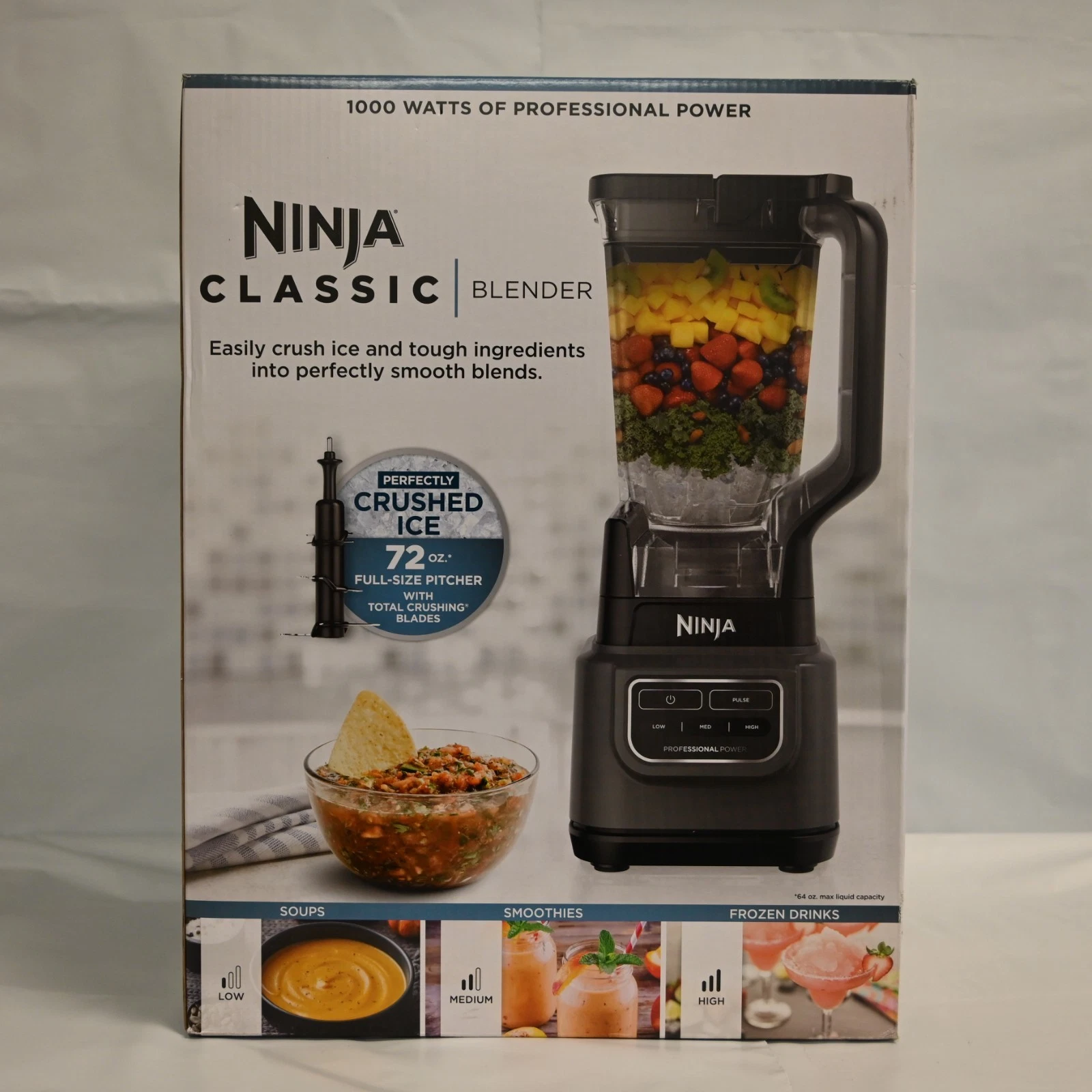 Ninja® Classic Blender, 1000 Watts, Low, Medium, High Speeds, 72 Oz., Pitcher