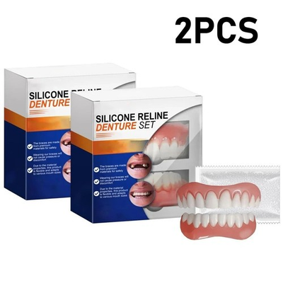 #ad 2x Full Denture Set for Men and Women Upper and Lower Denture False Teeth $19.99