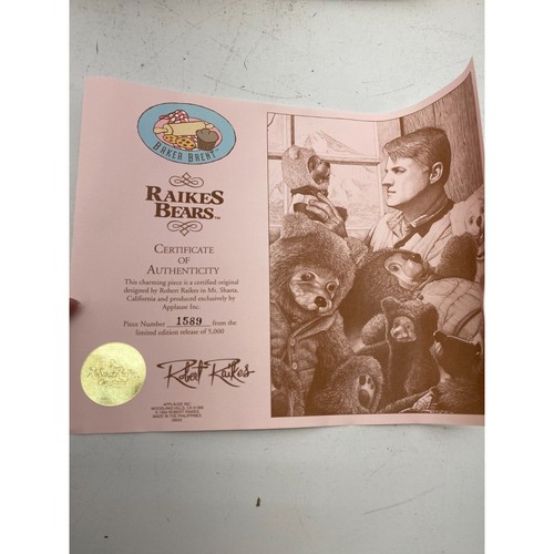 Robert Raikes Bären "Baker Brent" Holzbären Sammlung #1589 von 5.000 NEU - Bild 7 von 14