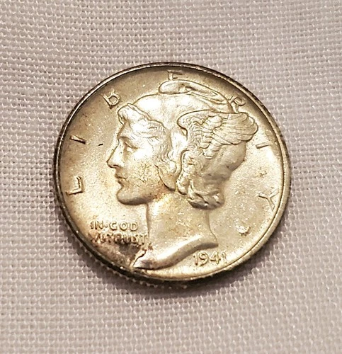 Nice Sharp AU+/Unc 1941-D MERCURY DIME w/FREE SHIPPING