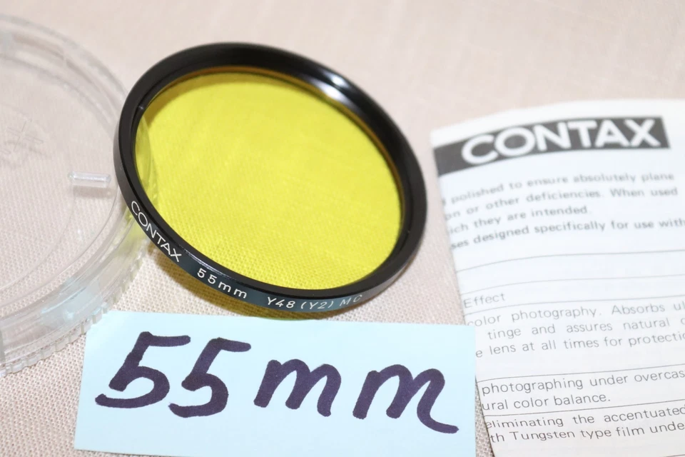 Vtg CONTAX 55mm YELLOW Y48 (Y2) MC FILTER Japan MultiCoated 55mm Medium Yellow - Image 2 of 4