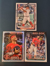 (3) Ceddanne Rafaela 2024 Topps Rookie Card #313 + X-FRACTOR #USC44 RC Red Sox . rookie card picture