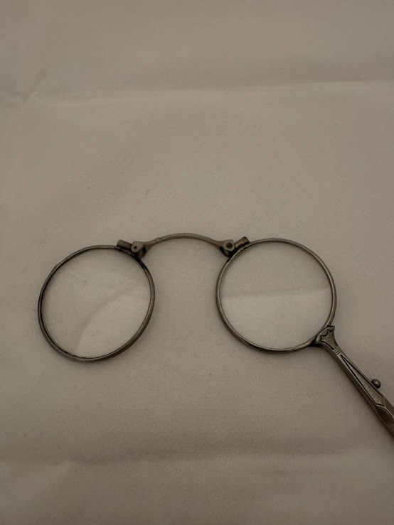 Antique Folding Lorgnette Spectacles Platinin - image 2