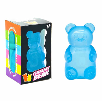 Gummy Bear Gel Squishy Squeeze Toy Stress Reliever, Blue, Squeezable