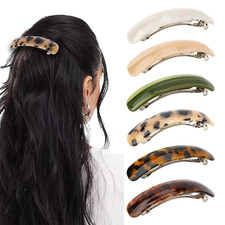 6 Pcs Acrylic Hair Barrettes for Women Large French Barrettes for Women Thin Thi