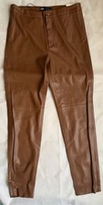 ZARA Women  s L Tan -Faux Leather Leggings. NWT.