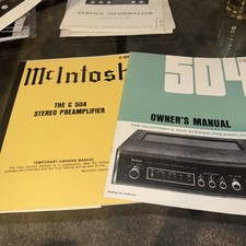 McIntosh C504 Stereo Preamplifier Owners /Schematic Manual Original Vintage