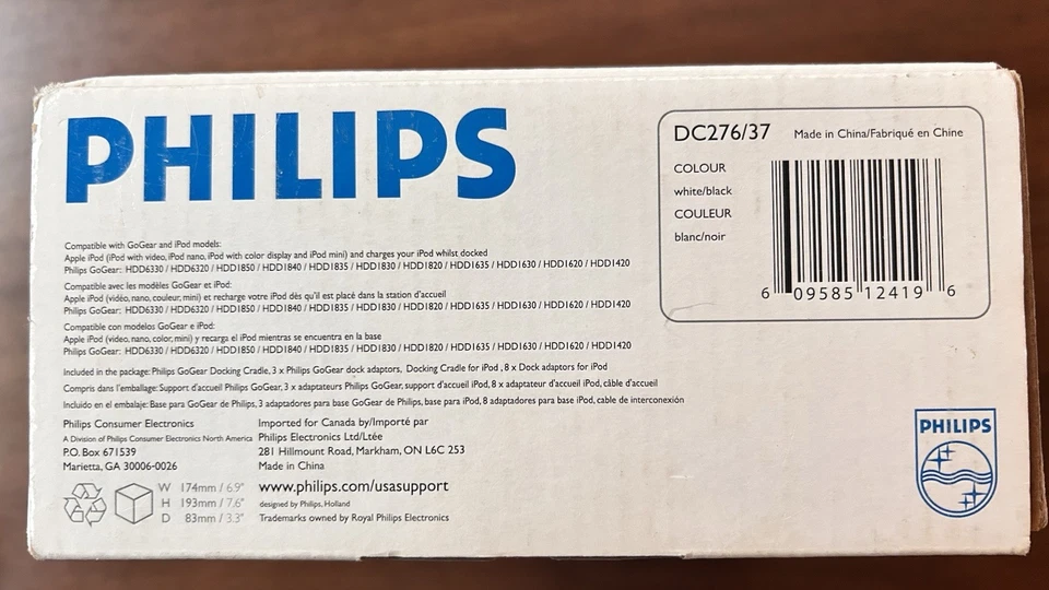 Base de base de audio Philips DC276/37 para iPod y Go Gear NUEVA CAJA ABIERTA Foto 3 de 4