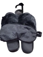 Women Sleep Mask /Slippers INC International Concepts Black  M 7-8*FREE SCARF