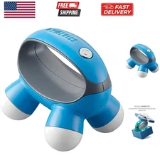 Quatro Mini Hand-Held Massager with Hand Grip, Battery Operated Vibration Mas...