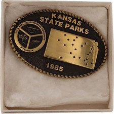 Brass Kansas State Parks Dnr Department Natural Resource Nos Vintage Belt Buckle