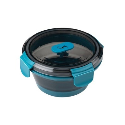LURCH Frischhaltebox Silikon 400 ml rund   Faltbar und Auslaufsicher - Lunchbox 