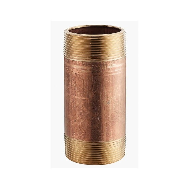 Merit Brass 2116-500 1" NPT Male Red Brass Nipple 5" Length