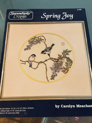 FREE SHIP! Serendipity Designs Spring Joy Cross Stitch Pattern Kit Sampler Birds