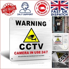 CCTV Camera In Use Sign - 24/7 Monitoring, 15cm Waterproof Aluminium for Outdoor