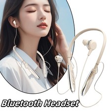 Neck Wireless Bluetooth-compatible Earphones 9D Stereo Surround Headphone Magnet