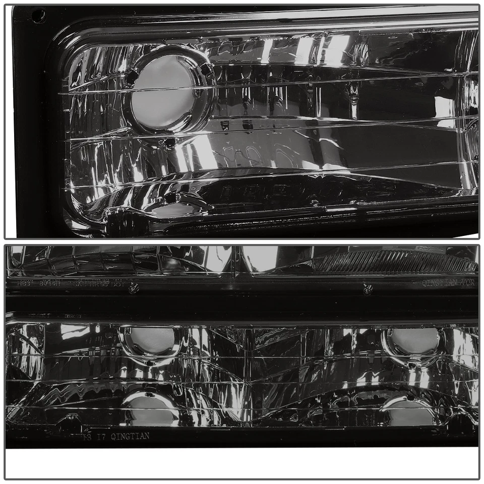 PARA 94-00 GMC C/K SUBURBAN GMT400 CARCASA CROMADA LENTE AHUMADA PARACHOQUES FAROS Foto 3 de 4