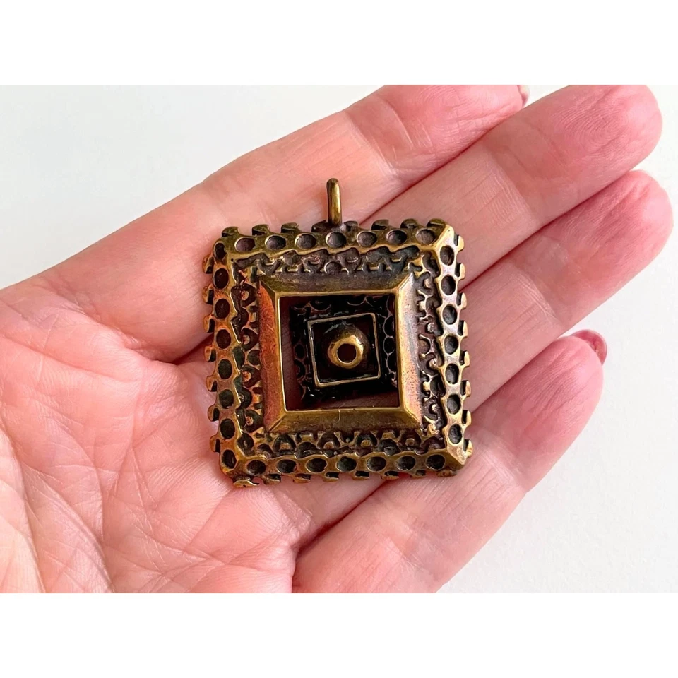 Vintage Pitsi Lace Pendant P. Sarpaneva, Finnish Mid Century Modernist Jewelry - Bild 2 von 4