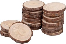 KINJOEK 30 PCS Natural Wood Slices 5.1-5.5 Inch with Bark Unfinished Wood Cir...