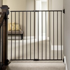 2-in-1 Extra Tall Easy Swing Stairway and Hallway Walk Through Baby Gate