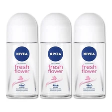 NIVEA Fresh Flower Roll On Deodorant 50mL 3 Pack