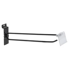 Black Slatwall Hooks with Label Holder, 8"