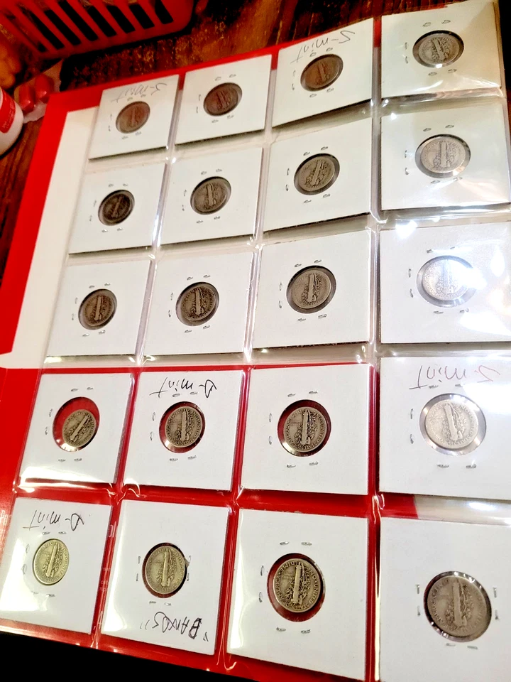 1917 - 1939 Mercury Silver Dimes, Lot of 20 coins w/20 Different Dates & Mints! - Image 2 of 4