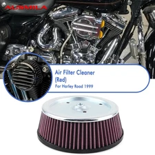 Red Motorcycle Air Filter Cleaner Intake Element For Harley Road 1999 Dyna