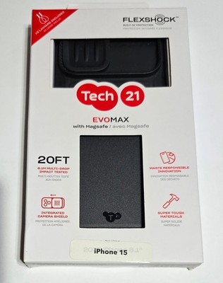 NEW Original Black Tech21 EVOMAX Case with Magsafe for Apple iPhone 15 6.1''