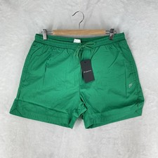 Fabletics Swim Trunks Men Large Green Lightweight Crinkle Lined 5" 80